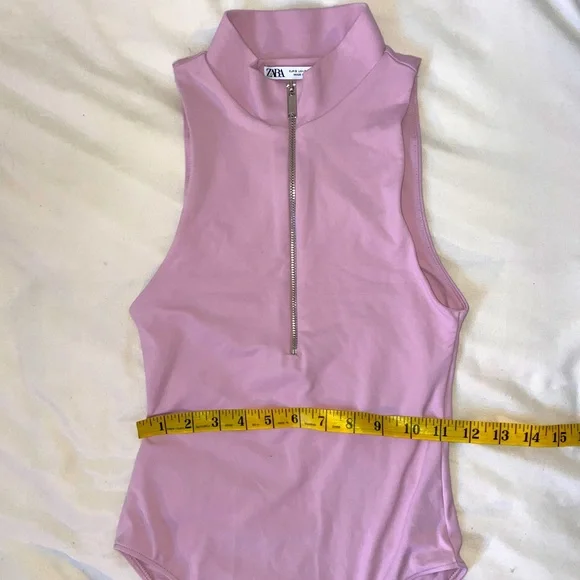ZARA • pink zip-up bodysuit - Picture 3 of 6